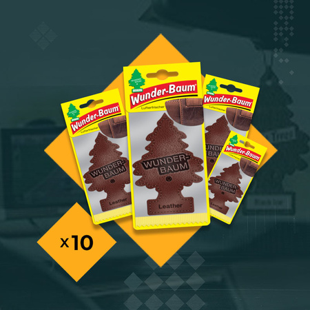 WUNDER-BAUM Drzewko zapachowe Leather / Leder / Skóra x10