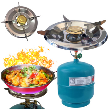 AG Kuchenka turystyczna na butle gazową ASIA1 duża palnik Ø21cm 1,4kW + VITKOVICE MILMET Butla gazowa turystyczna 3kg 7,2l przyłącze 3/8'' od góry PROPAN - BUTAN, LPG