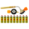 FLAME GUN Palnik gazowy lutowniczy + ALPEN CAMPING Kartusz Gazowy IK1004 400ml 227g x9