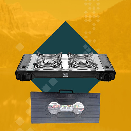 ALPEN CAMPING Kuchenka turystyczna TOSCANIA x1 + ALPEN CAMPING Kartusz Gazowy IK1004 400ml 227g x8