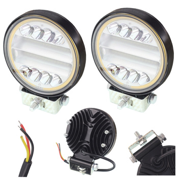 HERMON Lampa robocza okrągła 38 LED 12-24V + COB 38x3W FI 112mm gr. 38mm x2