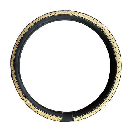 TRAKER Pokrowiec na kierownice TIR ciężarówka 44 - 46cm czarno - beżowy