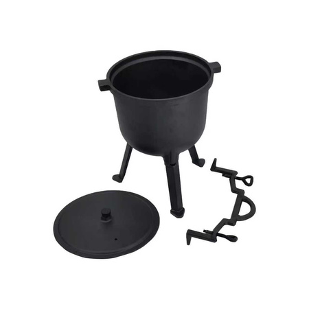 Kociołek myśliwski żeliwny 10 litrów stojący