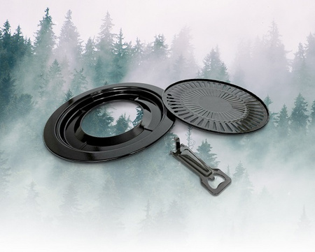 MaxiCamp Kuchenka turystyczna gazowa na kartusz INOX + Nakładka grillowa + 4 x kartusz gazowy