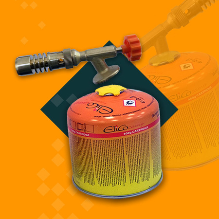 ELICOTECH Palnik gazowy RK-5003C gwint 7/16 x1 +  ELICOCAMP Kartusz Gazowy 500g x3