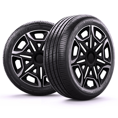 GÓRECKI Kołpaki samochodowe VARIDO silver black 15"