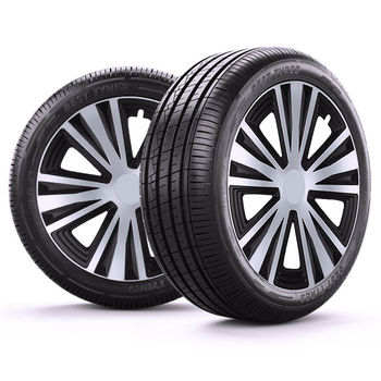 CARFIELD Kołpaki samochodowe SPIN srebrno czarne 16" x4