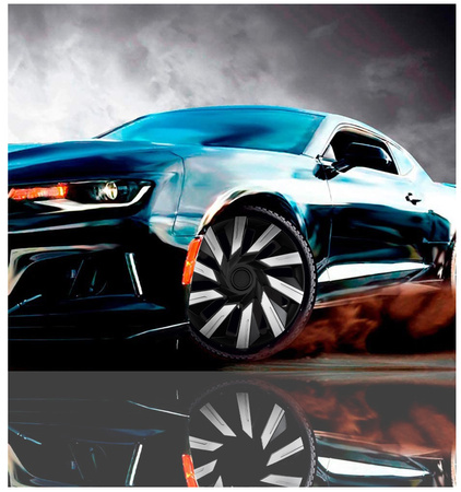 GÓRECKI Kołpaki samochodowe TECNA silver black 15"